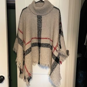 Burberry Print Sweater Poncho